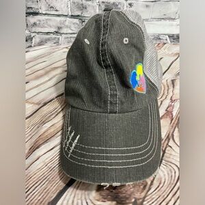 Trucker Hat Autism Heart Awareness Charcoal Gray Mesh Cap